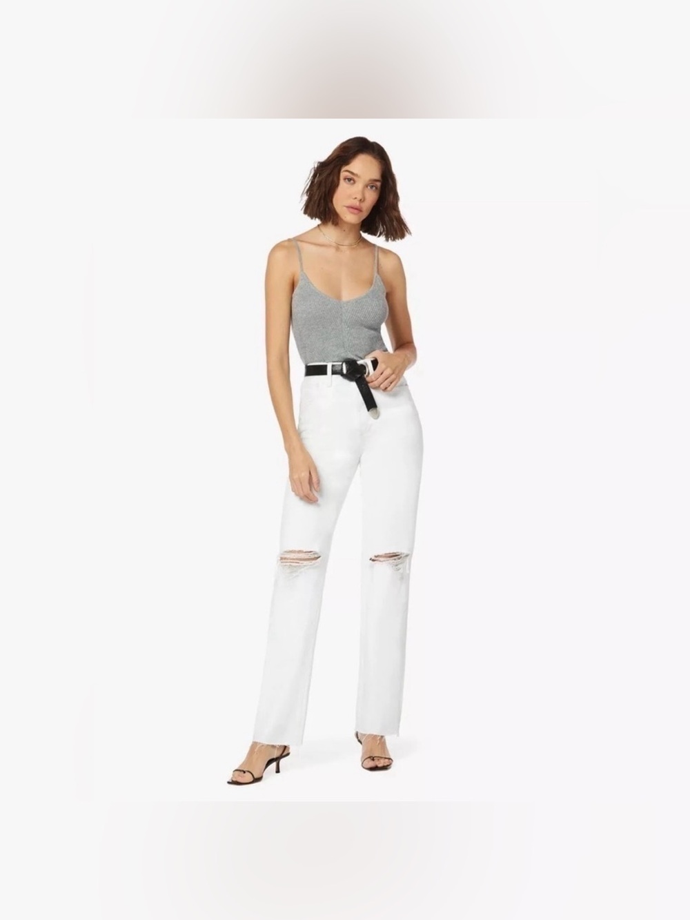 Favorite Daughter Otto Whistler White Straight Leg High Rise Jeans. Size 28